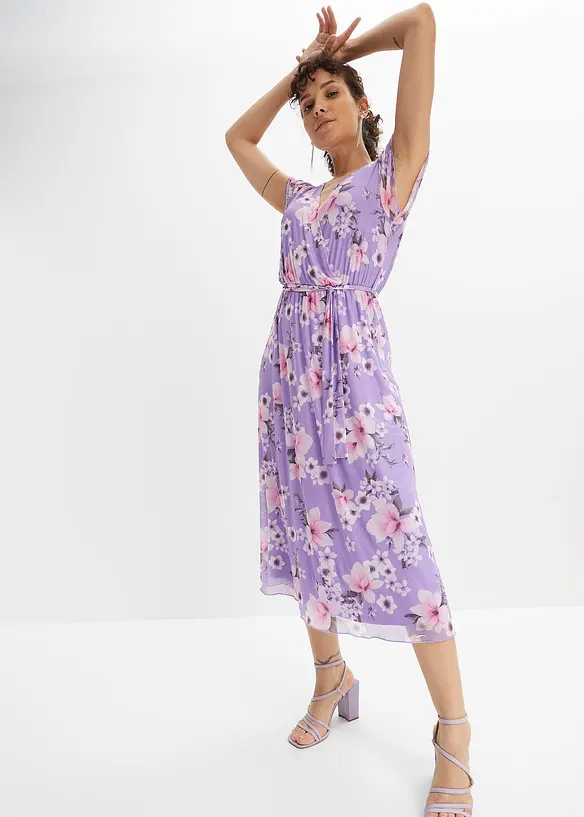 Midikleid aus Mesh in lila von vorne (Totalaufnahme) - bonprix Midikleid aus Mesh in lila von vorne (Totalaufnahme) - bonprix