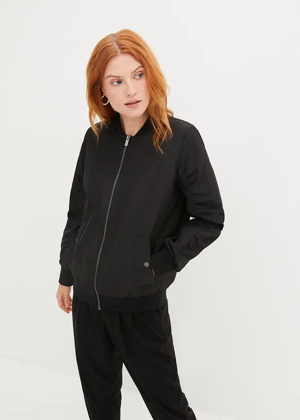 Oversize Blouson in schwarz von vorne (im Anschnitt) - bonprix