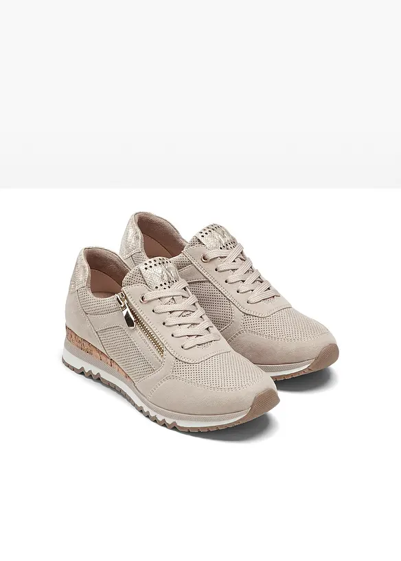 Marco Tozzi Sneaker mit Reißverschluss in beige - Marco Tozzi