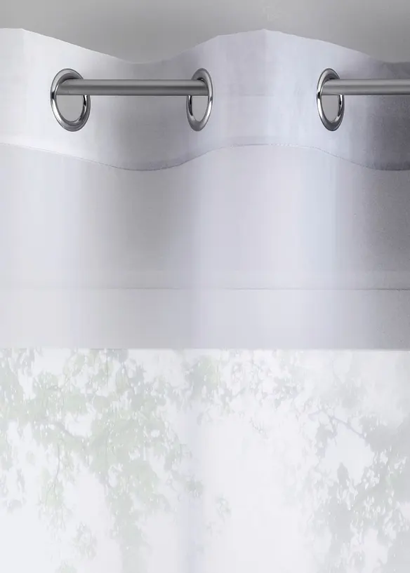 Transparente Gardine aus feinem Voile, auch in extra lang (2er Pack) in grau - bonprix