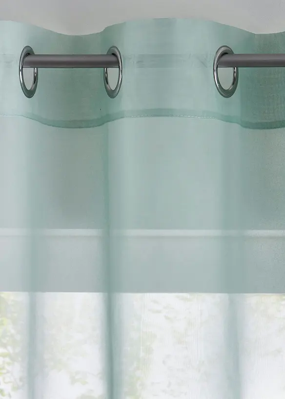 Transparente Gardine aus feinem Voile, auch in extra lang (2er Pack) in grün - bonprix