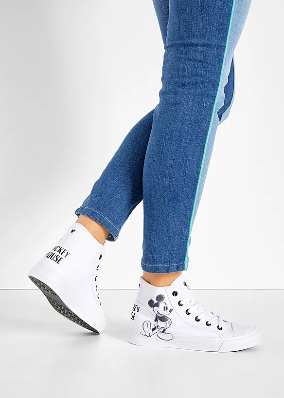 Disney Mickey Mouse High-Top-Sneaker aus Baumwoll-Canvas in weiß - Disney