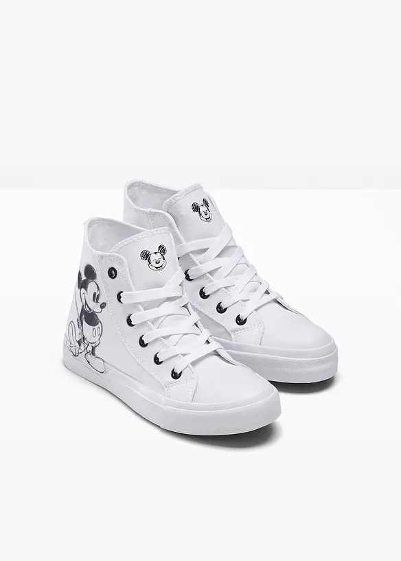 Disney Mickey Mouse High-Top-Sneaker aus Baumwoll-Canvas in weiß - Disney