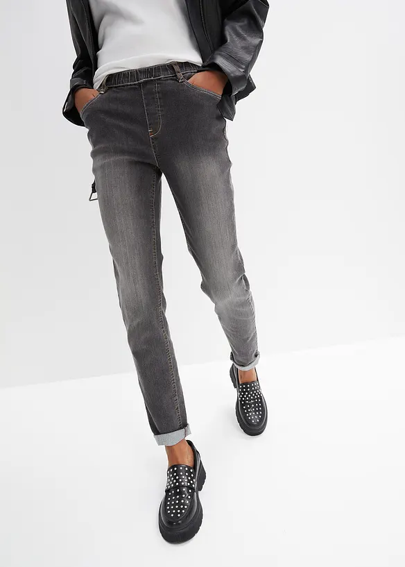 Jeggings in schwarz von vorne - bonprix