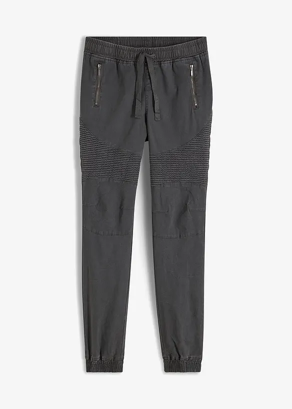 Hose mit Biker-Details in grau von vorne - bonprix Hose mit Biker-Details in grau von vorne - bonprix