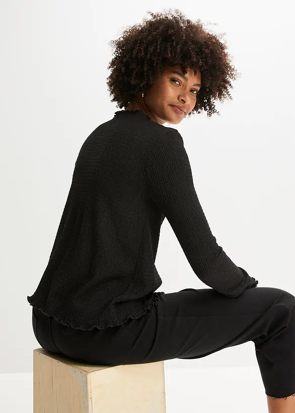 Shirtjacke in schwarz von hinten (im Anschnitt) - bonprix