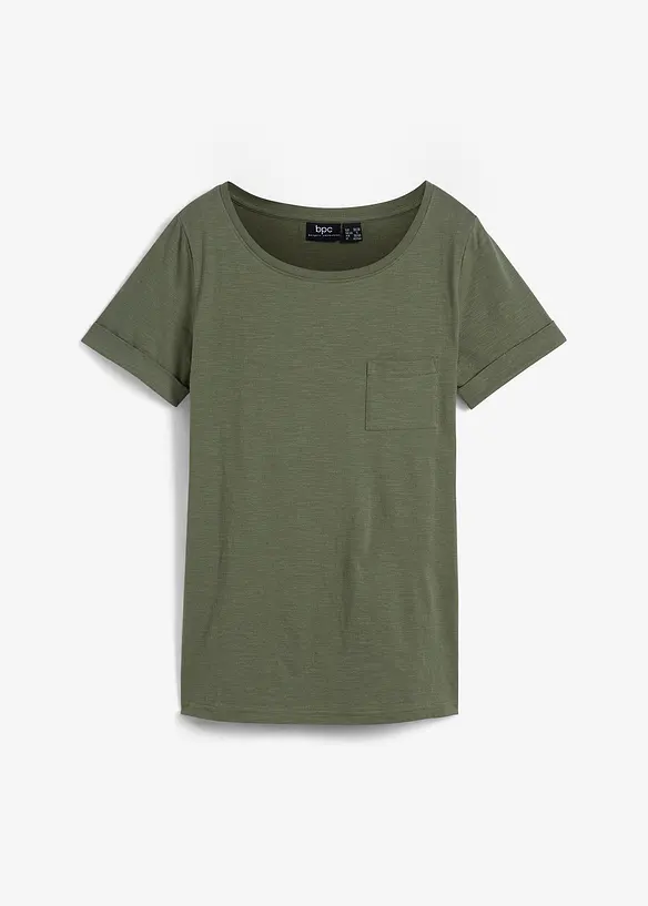 Longshirt aus reiner Bio-Baumwolle in grün von vorne - bonprix Longshirt aus reiner Bio-Baumwolle in grün von vorne - bonprix