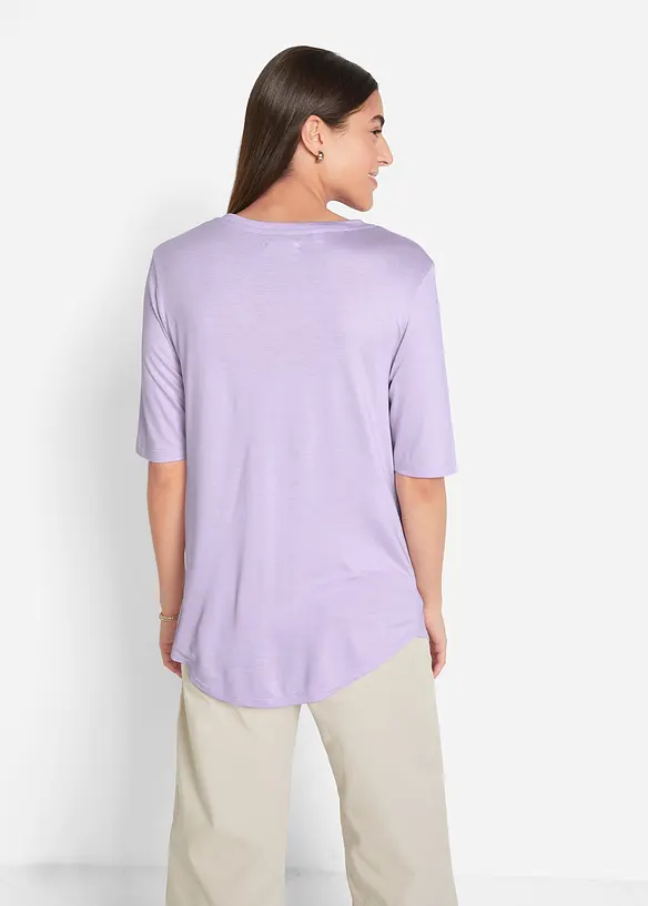 Longshirt aus softer Viskose, 2er-Pack in lila von hinten (im Anschnitt) - bonprix Longshirt aus softer Viskose, 2er-Pack in lila von hinten (im Anschnitt) - bonprix