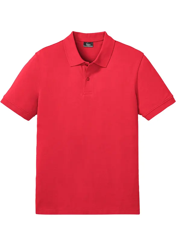 Pique-Poloshirt, Kurzarm in rot von vorne - bonprix