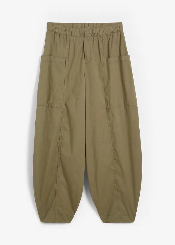 Ballonhose aus elastischem Baumwoll-Mix in grün von vorne - bonprix Ballonhose aus elastischem Baumwoll-Mix in grün von vorne - bonprix