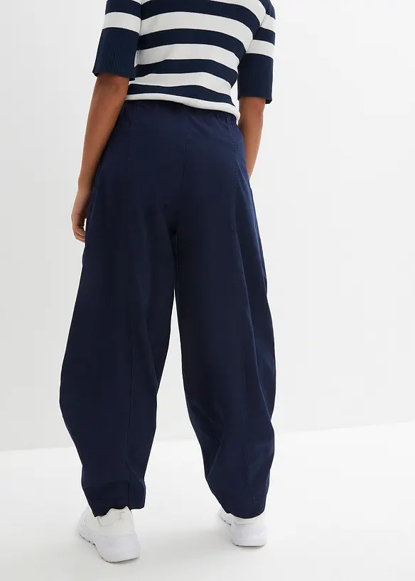 Ballonhose aus elastischem Baumwoll-Mix in blau von hinten - bonprix