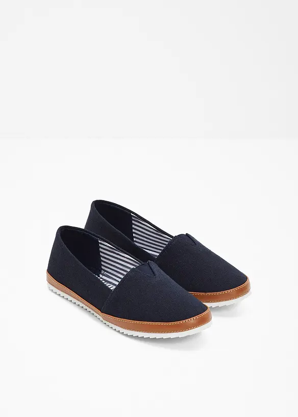 Slipper aus Baumwoll-Canvas in blau - bonprix