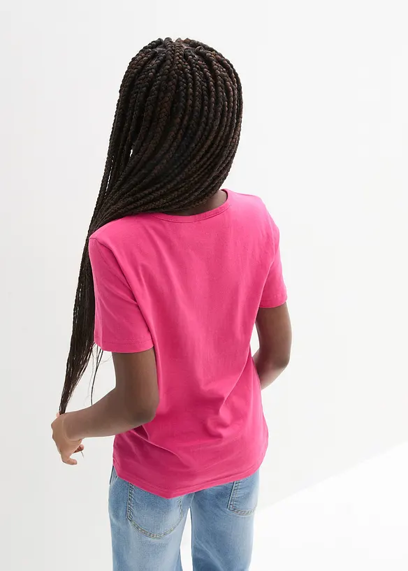 T-Shirt aus reiner Bio-Baumwolle in pink von hinten (im Anschnitt) - bonprix
