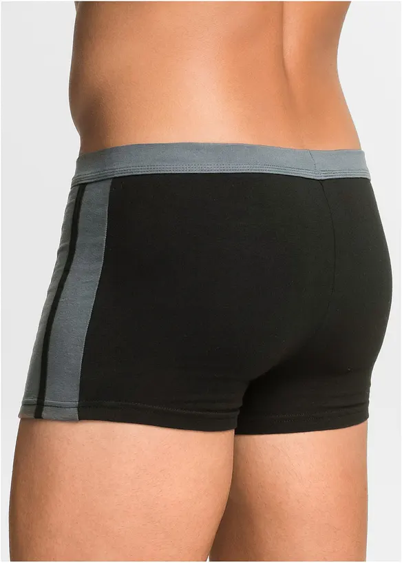 Boxershorts eng mit Baumwolle (3er Pack) in schwarz von hinten - bonprix