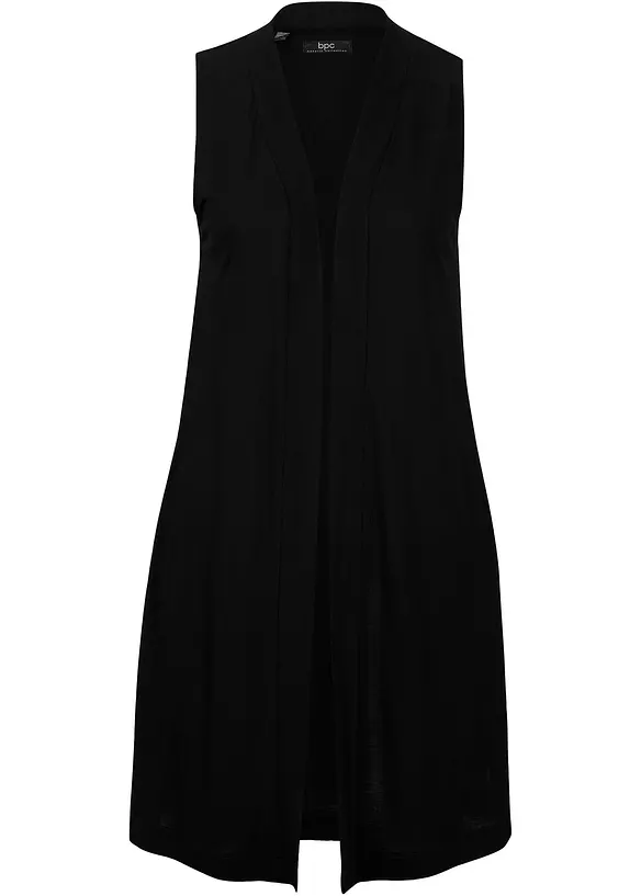 Shirt-Weste aus Viskose in schwarz von vorne - bonprix