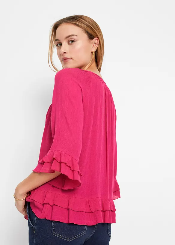 Tunika aus softer Viskose in pink von hinten (im Anschnitt) - bonprix