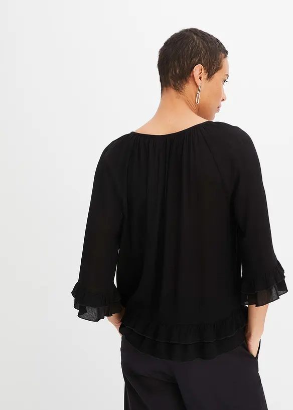 Tunika aus softer Viskose in schwarz von hinten (im Anschnitt) - bonprix