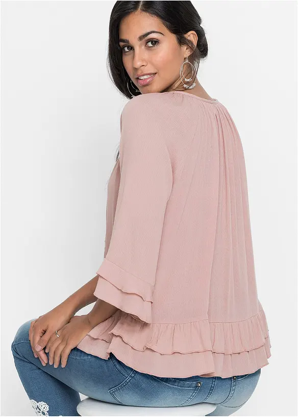 Tunika aus softer Viskose in rosa von hinten (im Anschnitt) - bonprix