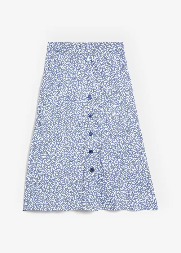 Midi-Rock mit Taschen aus Viskose in blau von vorne - bonprix Midi-Rock mit Taschen aus Viskose in blau von vorne - bonprix