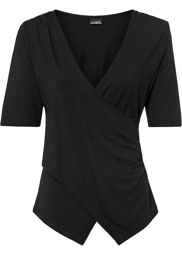 Shirt aus softem Viskose-Mix in schwarz von vorne - bonprix Shirt aus softem Viskose-Mix in schwarz von vorne - bonprix