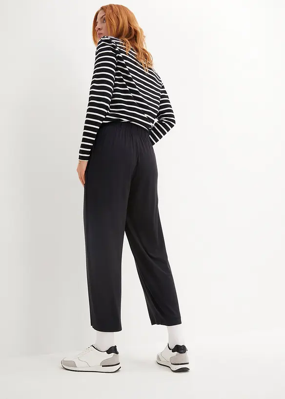 7/8- Shirthose, High-Waist, 2er-Pack in schwarz von hinten - bonprix