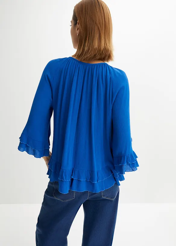 Tunika aus softer Viskose in blau von hinten (im Anschnitt) - bonprix