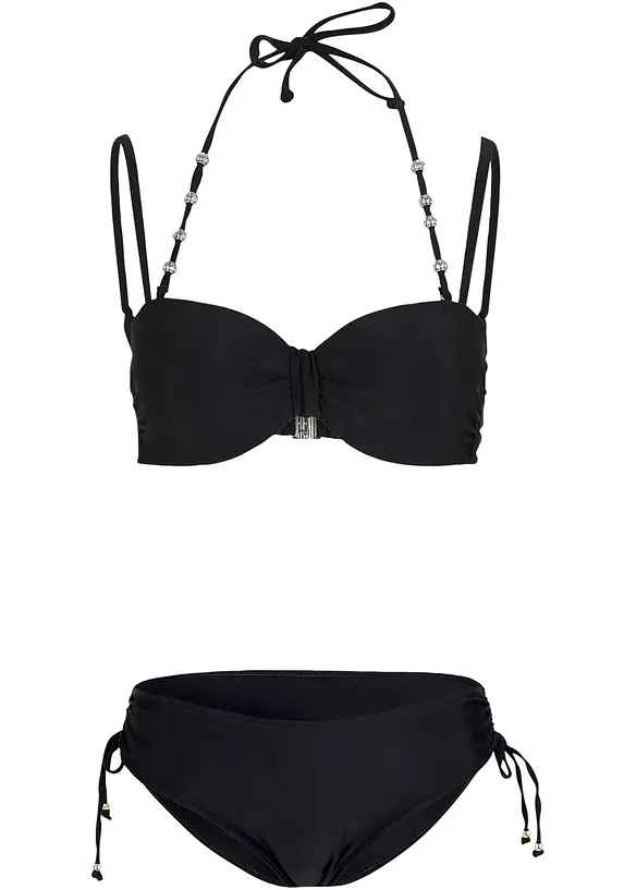 Bügel Bikini (2-tlg. Set) in schwarz von vorne - bonprix