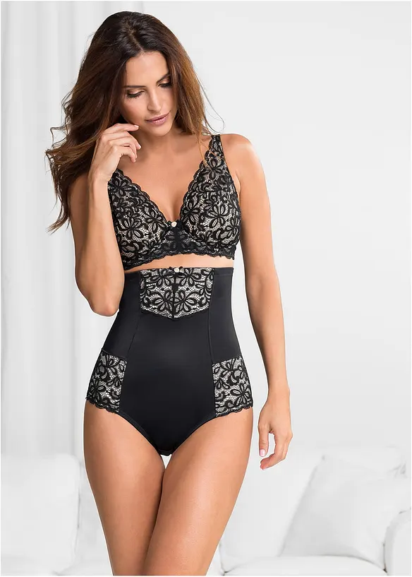 Formender Strong Highwaist Shape Slip in schwarz im Look von vorne (Totalaufnahme) - bonprix