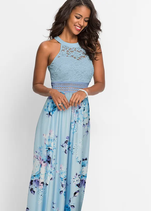 Maxikleid blau mit blumen Clearance