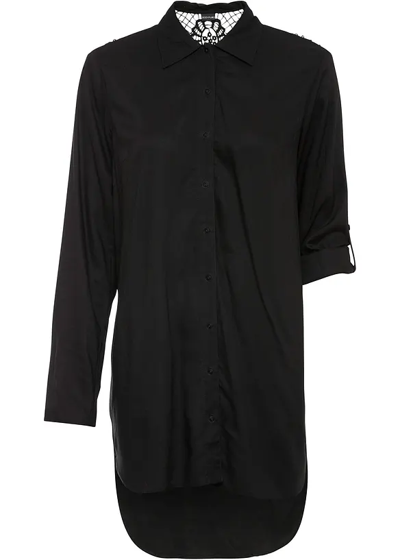 Bluse aus Baumwoll-Viskose Mix in schwarz von vorne - bonprix Bluse aus Baumwoll-Viskose Mix in schwarz von vorne - bonprix