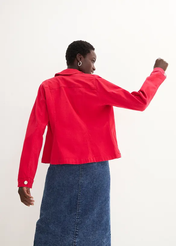 Twill-Jacke in rot von hinten (im Anschnitt) - bonprix