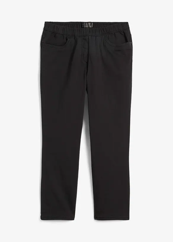 7/8 Schlupfhose mit Stretch in schwarz von vorne - bonprix