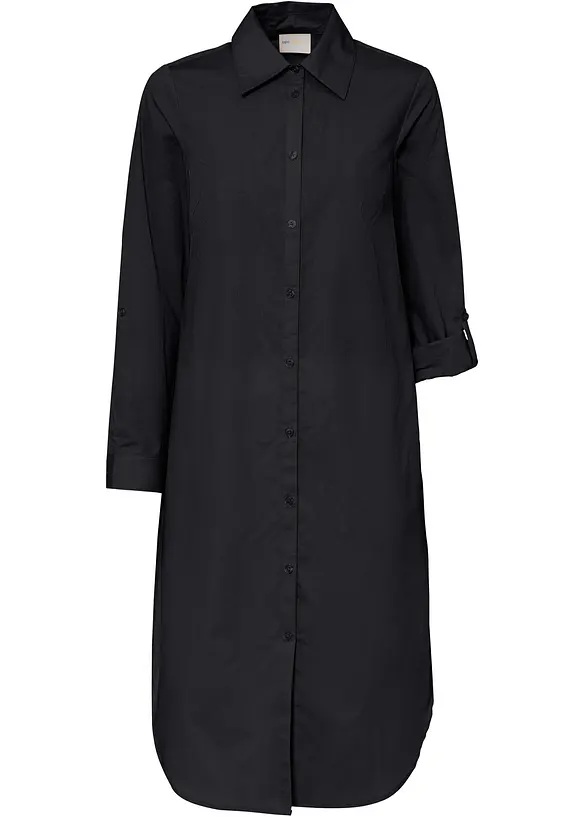 Hemdblusenkleid in schwarz von vorne - bpc selection