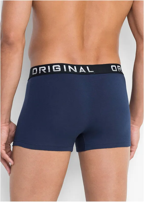 Boxershorts eng mit Baumwolle (3er Pack) in blau von hinten - bonprix