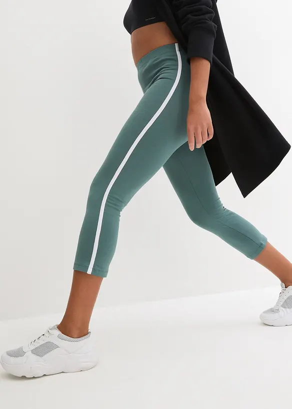 ¾ Sport-Leggings in grün von vorne - bonprix