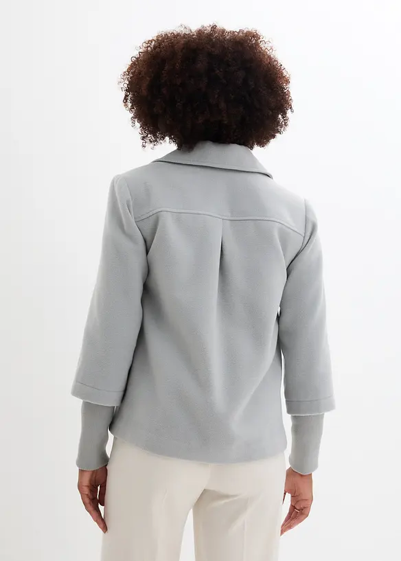 Cabanjacke mit Strickärmeln in grau von hinten (im Anschnitt) - bonprix
