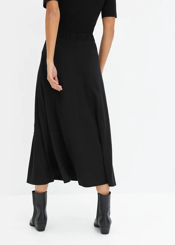 ausgestellter Jersey-Rock in schwarz von hinten - bonprix ausgestellter Jersey-Rock in schwarz von hinten - bonprix