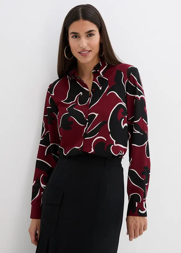 Bluse bedruckt in rot von vorne (im Anschnitt) - bonprix