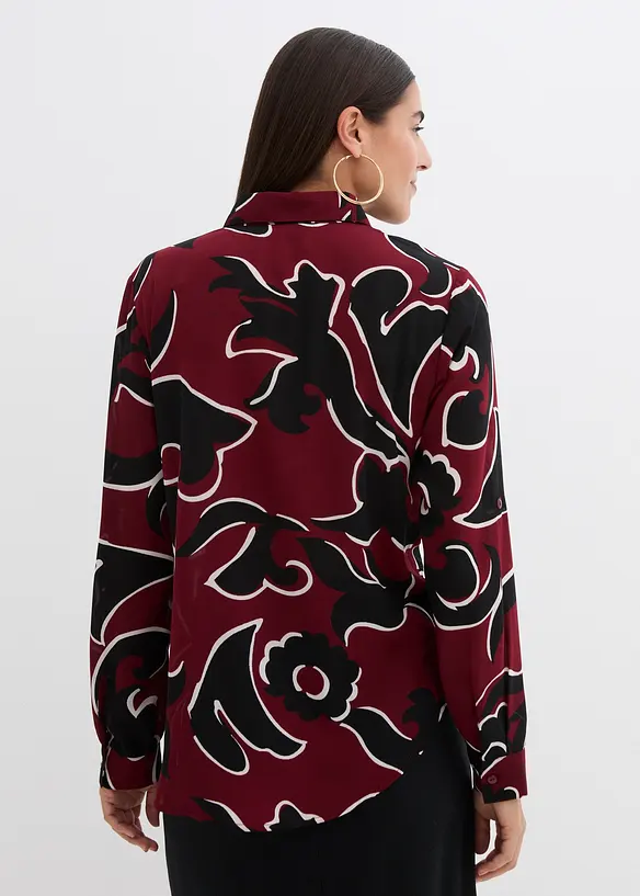 Bluse bedruckt in rot von hinten (im Anschnitt) - bonprix