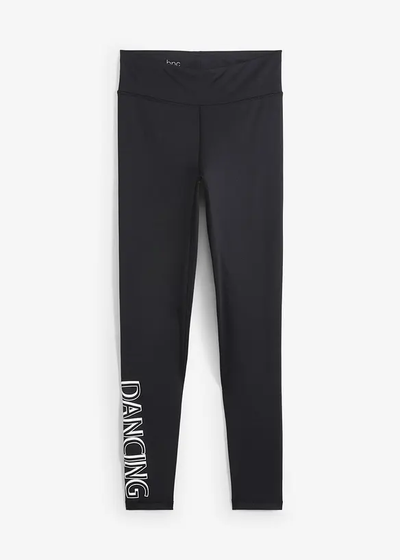 Knöchelfreie Sport-Leggings, schnelltrocknend in schwarz von vorne - bonprix
