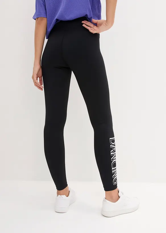 Knöchelfreie Sport-Leggings, schnelltrocknend in schwarz von hinten - bonprix