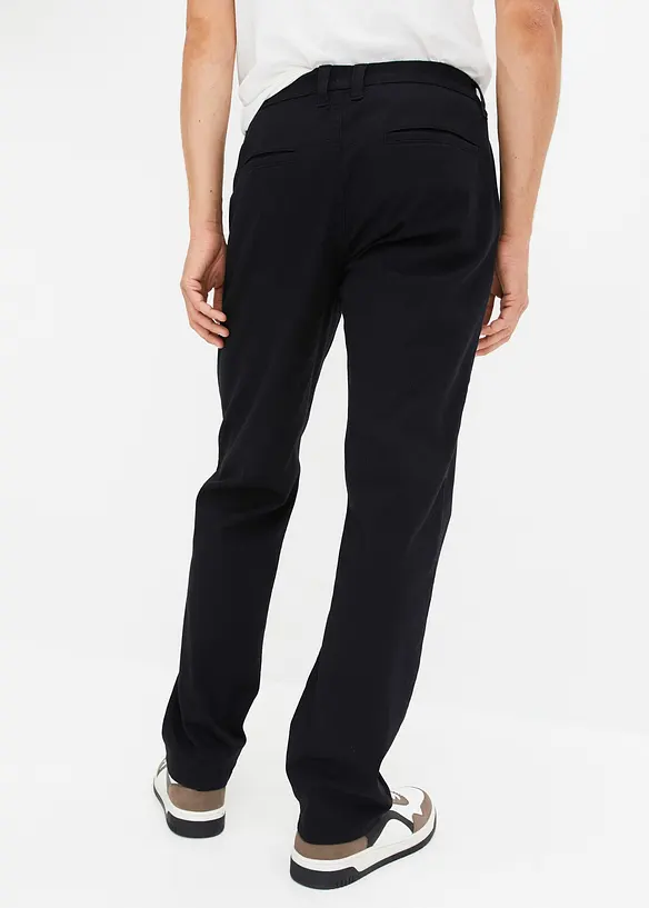 Relaxed Fit Stretch-Chinohose, Straight in schwarz von hinten - bonprix