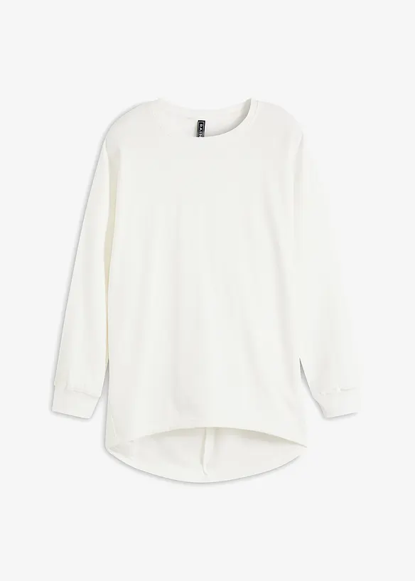 Oversize-Sweatshirt aus reiner Baumwolle in weiß von vorne - bonprix
