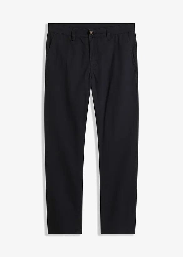 Relaxed Fit Stretch-Chinohose, Straight in schwarz von vorne - bonprix
