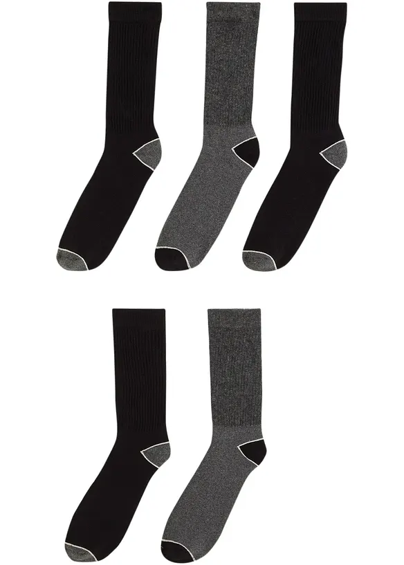 bpc bonprix collection Tennissocken mit Innenfrottee mit Bio-Baumwolle (5er Pack)