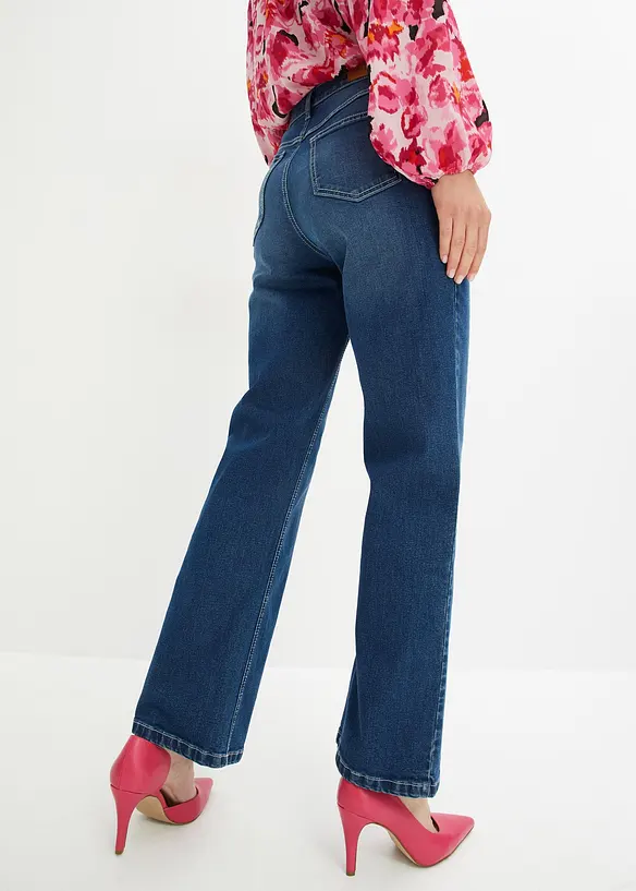 Wide Leg Jeans High Waist in blau von hinten - bonprix Wide Leg Jeans High Waist in blau von hinten - bonprix