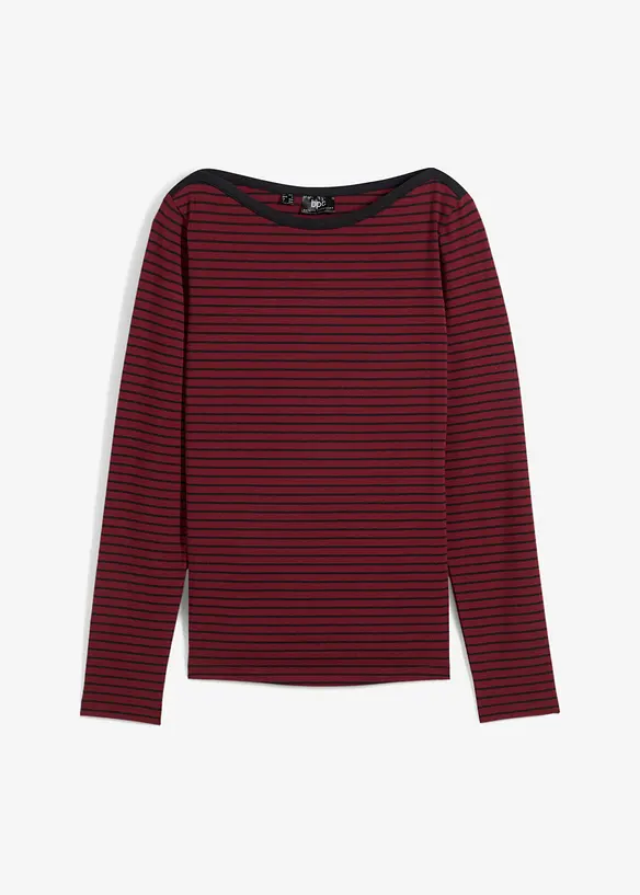 Langarmshirt mit reiner Bio-Baumwolle in rot von vorne - bonprix Langarmshirt mit reiner Bio-Baumwolle in rot von vorne - bonprix