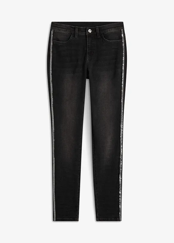 Skinny-Jeans in schwarz von vorne - bonprix