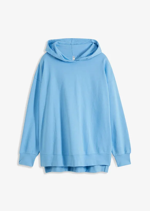 Oversize-Sweatshirt aus reiner Baumwolle in blau von vorne - bonprix