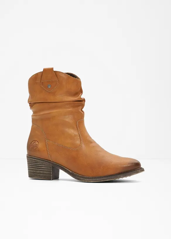 Gefütterte Rieker Komfort-Cowboy-Boots in braun von vorne - Rieker